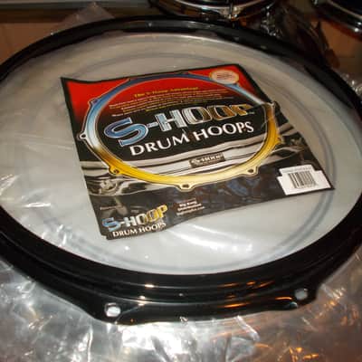 2 / 14' S-HOOP BLACK SNARE DRUM RIMS 10 HOLE BATTER / RESONANT image 2