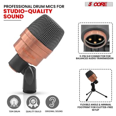 5 Core Conga Mic Snare Tom Microphone Drum Kit Condenser XLR Instrument Mics image 6