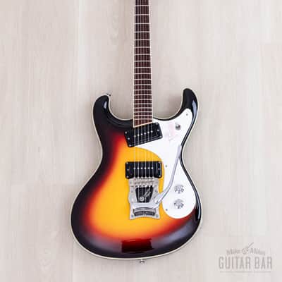 1990s Mosrite Ventures Model '63 Vintage Reissue Sidejack Sunburst w/ Vibramute & Case image 2