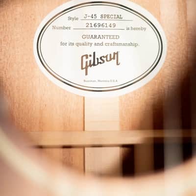 Gibson J-45 Special Acoustic/Electric Guitar - Satin Vintage Sunburst with Gig Bag image 14
