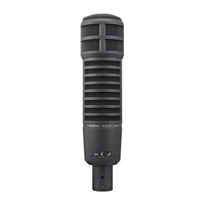 Electro-Voice RE20-BLACK Dynamic Broadcast Announcer Microphone for Podcasting, Sound Engineering, and Music Production (Black) (Shock-mount not included)