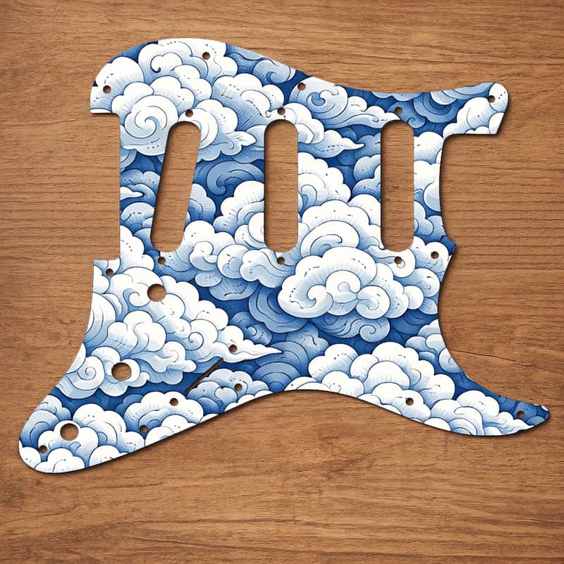 Stratocaster SSS 11 Hole Pickguard USA/Mexico UV Printed Graphics image 1