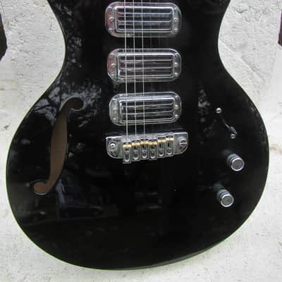 Brownsville Choirboy Hollow Body Guitar, 3 Pickup,  Black Sparkle, Plays & Sounds Good image 2