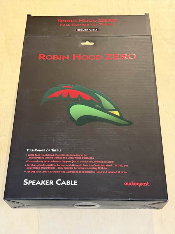 AudioQuest Robin Hood ZERO Speaker Cables (Banana Terminated) (1 Pair - 8 ft. - Preowned) image 1