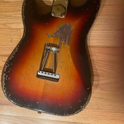 SRV #1 Wife Tribute Guitar Stevie Ray Vaughan Relic Stratocaster Aged Strat MJT 3-tone Sunburst image 3