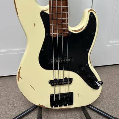 Schecter J-4 Nikki Sixx 4 String Bass - Worn Ivory image 2