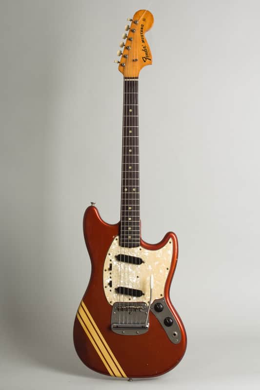 Fender Competition Mustang Solid Body Electric Guitar (1971), ser. #328976, original grey hard shell case. image 1