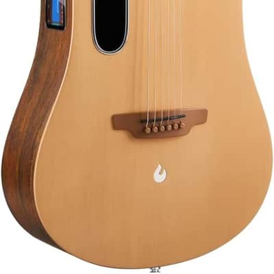 Refurbished LAVA ME 4 Solid Spruce Top Series,HILAVA 2.0 Smart Acoustics Electric Guitars,right handed,with 3.5 inch TouchScreen,FreeBoost 2.0, AirFlow Bag, Woodgrain Brown/Burlywood,41 inch image 3