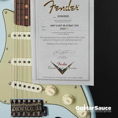 Fender Vintage Custom 59 Stratocaster Time Capsule Faded Aged 2025 - Sonic Blue (COD 1871NG) image 11