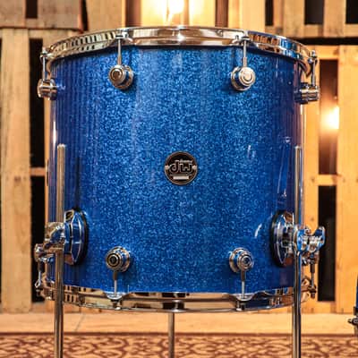 DW Performance Blue Sparkle Drum Set - 18x22,9x13,14x16 image 4