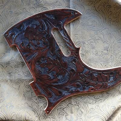 Hand Tooled Leather Pickguard fits Fender Telecaster image 2