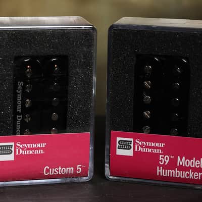 Seymour Duncan SH-14 Custom 5 Bridge & SH-1N 59 4c Neck Humbucker Pickups Black image 1