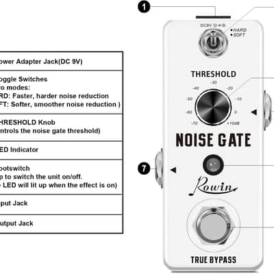 Rowin LEF-319 Guitar Noise Killer Noise Gate Suppressor Effect Pedal image 3