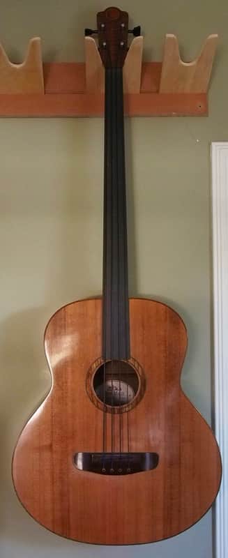 DAVE MAIZE  FRETLESS ACOUSTIC BASS 2001 Natural/ redwood +walnut image 1