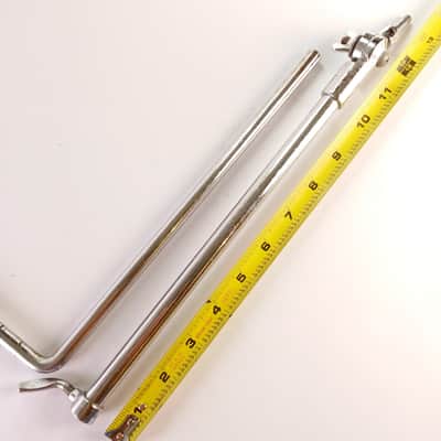 Premier 3/8x6.5"x14"Cymbal L-Arm Chrome Bass Drum Mount Holder Stand Vintage 70s image 4