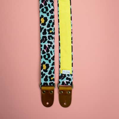 Mr.Strapsky Pink Cheetah Guitar Strap Bass Strap With Italian Satin image 8