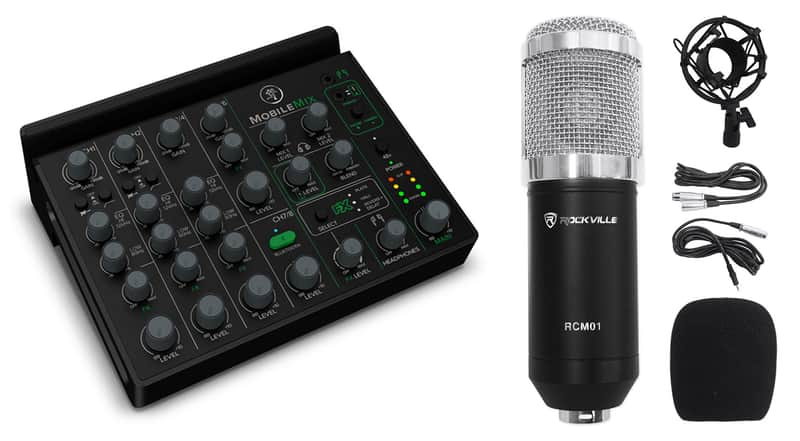 Mackie MobileMix USB-Battery Powered Phone/Tablet Live Sound/Streaming Mixer+Mic image 1