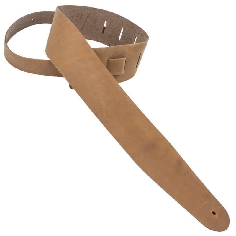Henry Heller 2.5 inch Wide Premium Amalfi Leather Adjustable Guitar Strap, Brown image 1