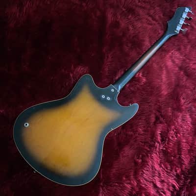 c.1960s Kay / Truetone K-592 Hollow Body Vintage Bass "Sunburst" image 9