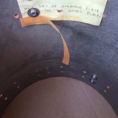 vintage Gretsch square badge 14”x14” floor tom drum shell MIS-DRILLED model # 4417 walnut image 2