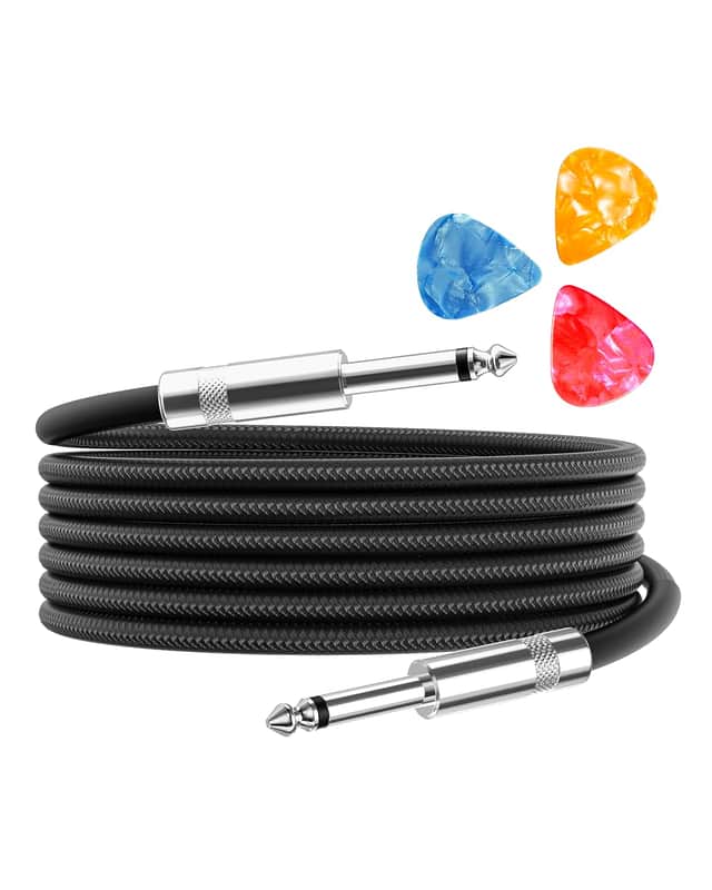 10ft Guitar Cable | 1/4 Inch Instrument Cord for Electric Guitar Bass Amp and Audio Equipment image 1