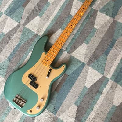 Fender  Custom Shop Relic Precision bass P-Bass 2017 Sherwood Green Metallic image 3
