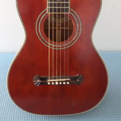 Red Stained Version 2016 Washburn R314KK Spruce/Trembesi Parlor Guitar Rare 1890s Golden Era Period Correct Recreation Limited Edition Long Discounted Model No Coffin Case image 2