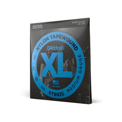 D'Addario Bass Strings Medium Gauge ETB92S Nylon Tapewound, Short  Scale 50-105 image 2