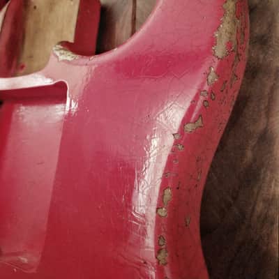#202624 :: Baldman's Relic Stratocaster body in Heavy Relic Hot Rod Red nitro finish :: Roadworn Aged image 7