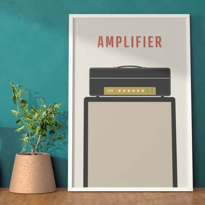 Marshall Amplifier Print - Amp Music Poster, Instrument Wall Art, A3 Size image 2