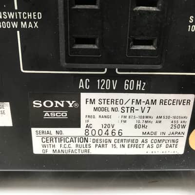 Sony STR-V7 Vintage AM/FM Amplifier Stereo Receiver image 6
