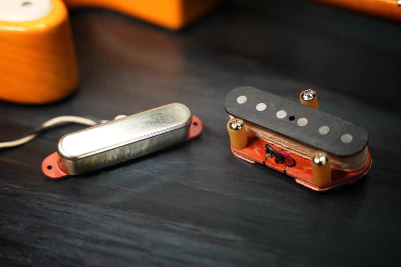 Skylark™ Telecaster Pickup Set — Handwound | Plain Enamel | Alnico 5 | Copper Baseplate | 1960s Tele Voice | USA Boutique image 1