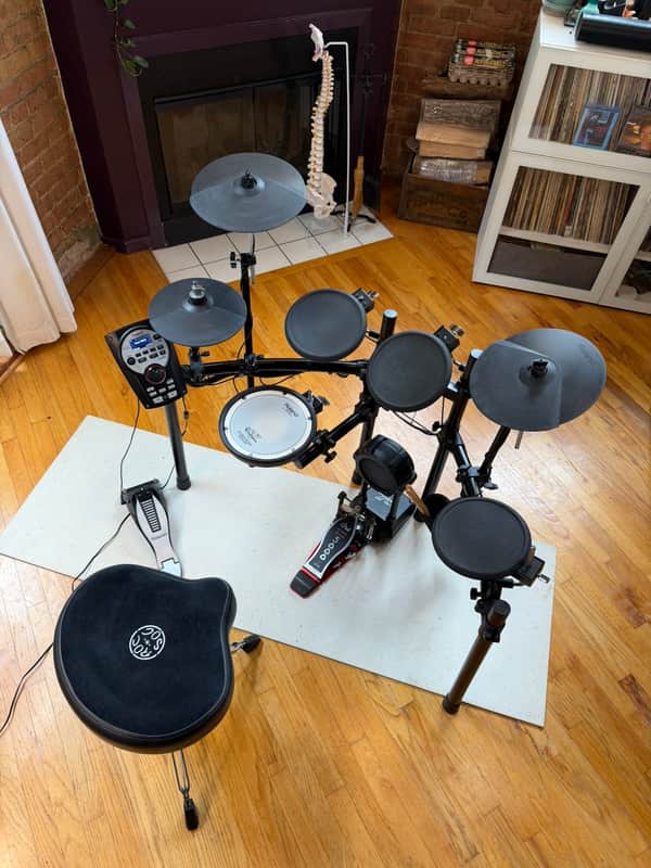 Roland TD-11K Electronic Drum Kit with DW 5000 Double Chain Pedal and Roc n Soc Throne image 1