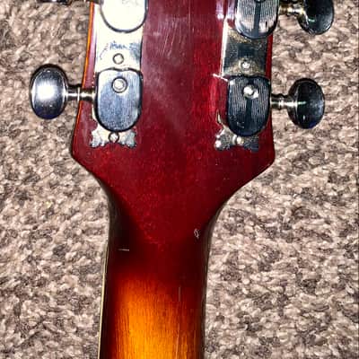 Vintage Toledo  Es 335 style semi hollow body electric guitar guitar made in japan 1970s Sunburst image 13