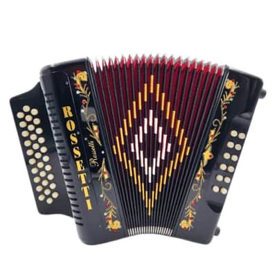 Rossetti 31-Button Diatonic Accordion 12 Bass FBE Black – 3112-FBE-BK image 4