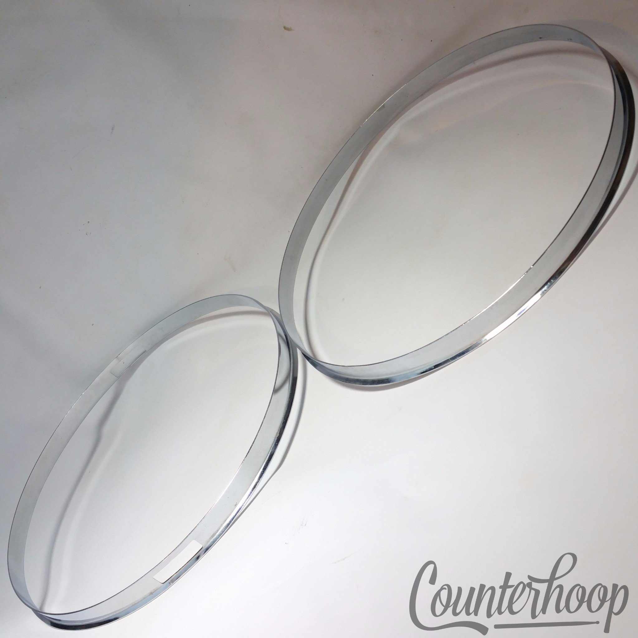 Rogers Banner 2x 14" Snare Drum Rims/Hoops Batter+Resonant Single-Flange Holiday — main photograph