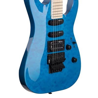 ESP LTD MH203QM Electric Guitar See Thru Blue image 9