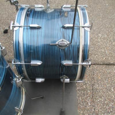 Tempro Vintage 1960s Drum Kit, Japan Made, Blue/Black Strata, Very Clean & Cool! image 10