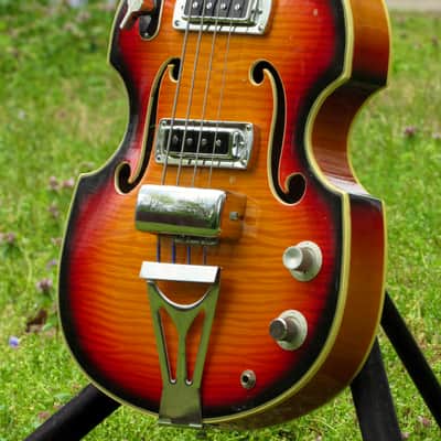 ~Space Bass~ 1967 Silvertone 1496 / Tesco EB-210 Hollowbody Violin Bass - Vintage Japan MIJ Beatle image 19