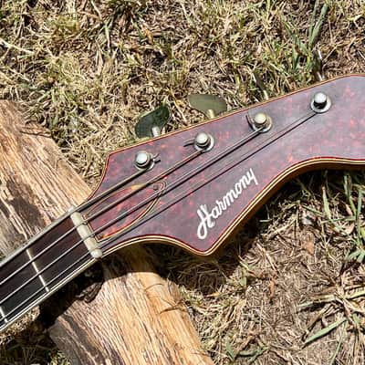 Vintage Harmony H-27 Mid 60’s Bass Guitar - Sunburst Flame Top image 16