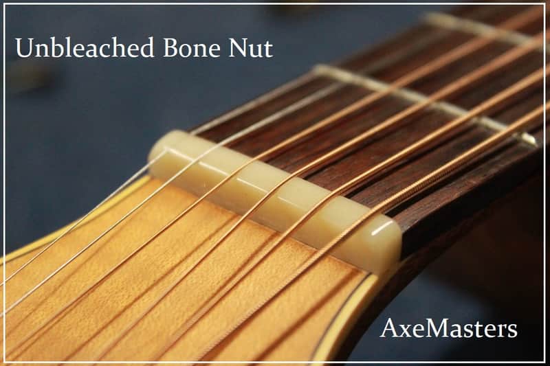 AxeMasters 40mm / 1 9/16" UNBLEACHED BONE Slotted Nut handmade for VINTAGE GIBSON Guitar - replacement upgrade project Bild 1
