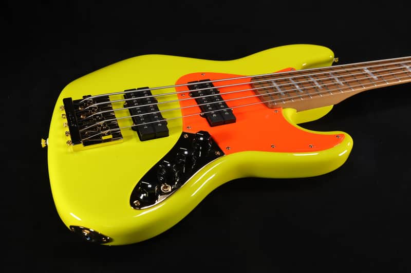 Fender MonoNeon Jazz Bass V Maple Fingerboard Neon Yellow 021 image 1