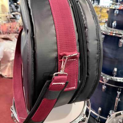 ~NEW!~ Bentley's Drum Shop Custom 5.5x14 Snare Drum Bag with Deep Merlot Rugged Straps (Made in the USA!) image 2