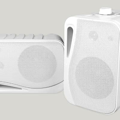 Rockville Rock Zone 8 Ch. Receiver+16) White 4" Wall Speakers For Restaurant/Bar image 3