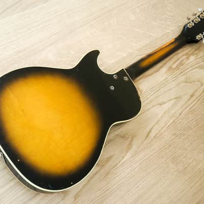 1959 Harmony Stratotone Jupiter H49 Vintage Electric Guitar, DeArmond Gold Foils w/ Tweed Case image 16