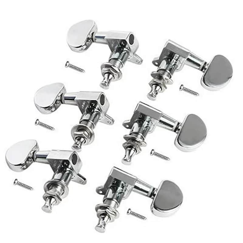 6pcs 3L3R Acoustic Guitar Tuning Pegs Machine Head Tuners Chrome Guitar Bild 1