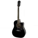 Epiphone AJ-220SCE Solid Spruce Top Acoustic Electric Guitar w/Cutaway - Ebony