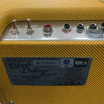Fender Blues Deluxe Reissue 2-Channel 40-Watt 1x12" Guitar Combo 2005 - Present - Tweed image 3