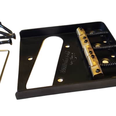 WILKINSON Black Telecaster Ashtray Bridge with WTB Compensated Brass Saddles image 1