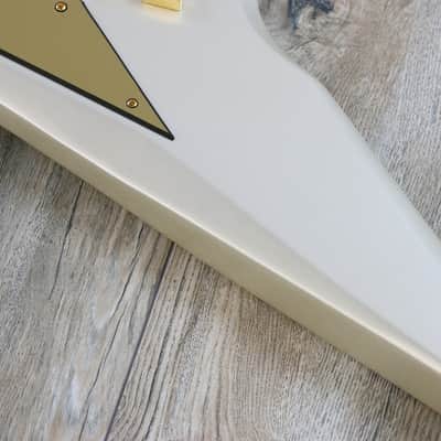 Rare! Dunable Asteroid Flying V  Limited 1 of a kind Psycho Guitar Las Vegas 2018 White (2274) image 9